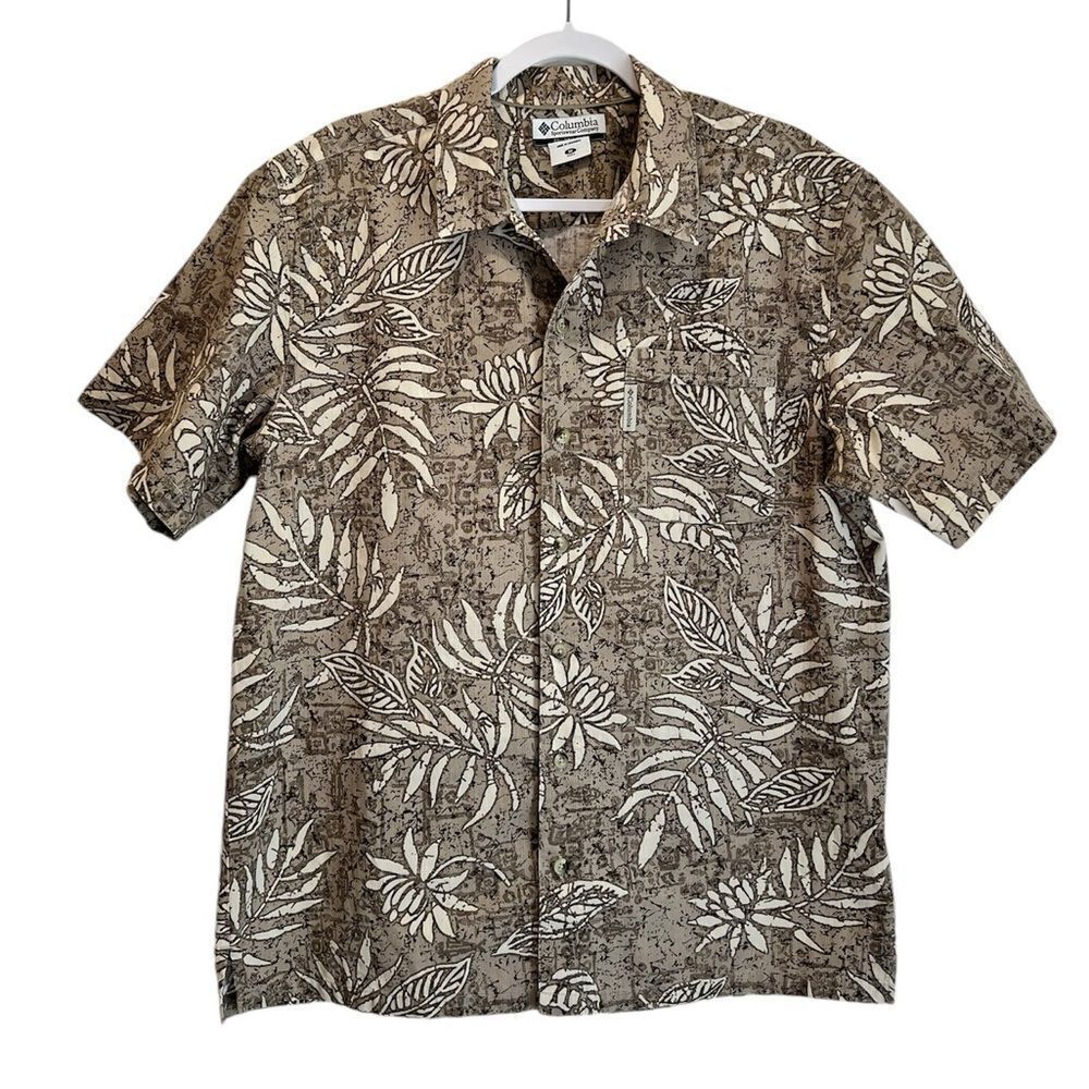 COLUMBIA Men’s Tropical Button Down Shirt Size Medium